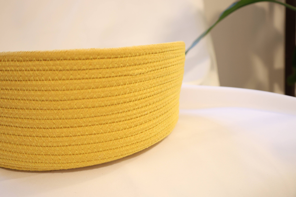 Handmade Sustainable Yellow Cotton Rope Basket