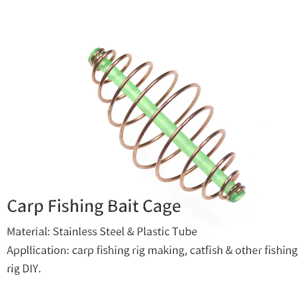 JIGEECARP 24PCS/Lot European Carp Fishing Rigging Bait Case Catfish Casting Rod Fishing Bait Feeder Spring Cage Fishing Tackles