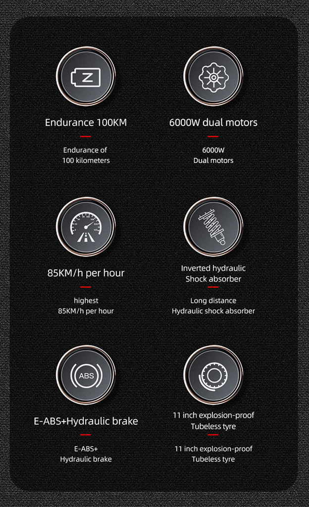 6000W Electric Scooter Specification