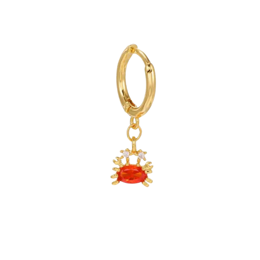 Elegante Ohrringe mit rotem Krebs-Motiv – Stilvoller Schmuck