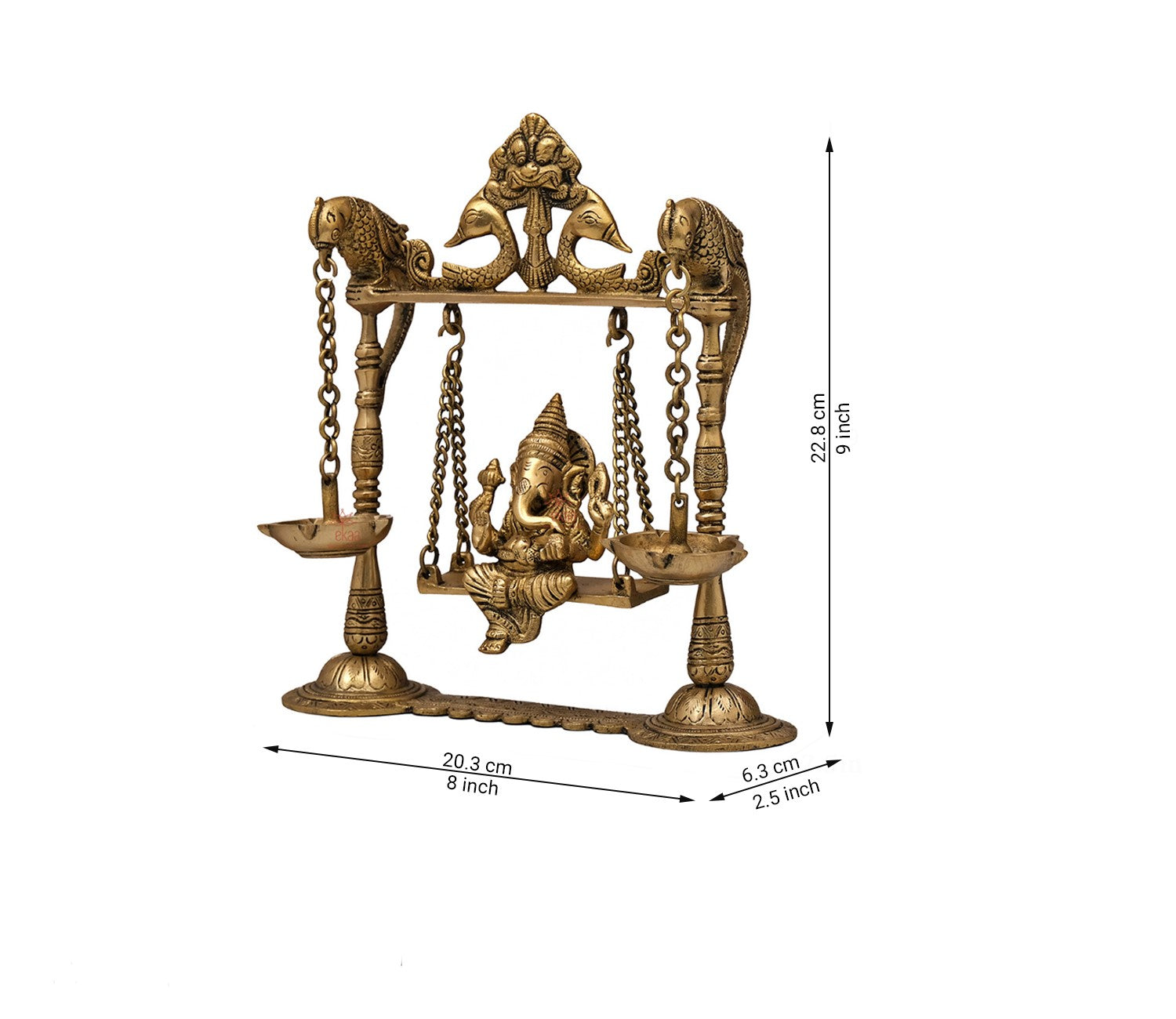 Decorative Brass Figurine with Diya