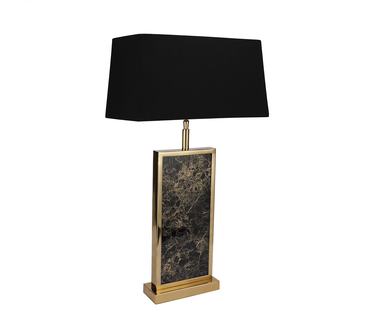 Black and Gold Geometric Mica Lamp