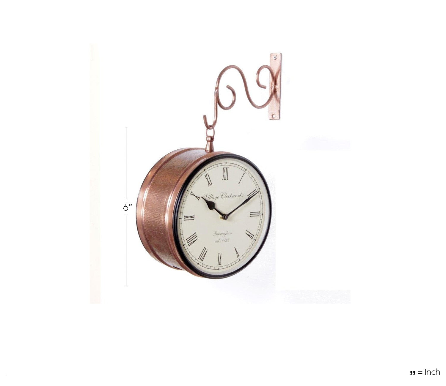 Double Sided Railway Station Wall Clock