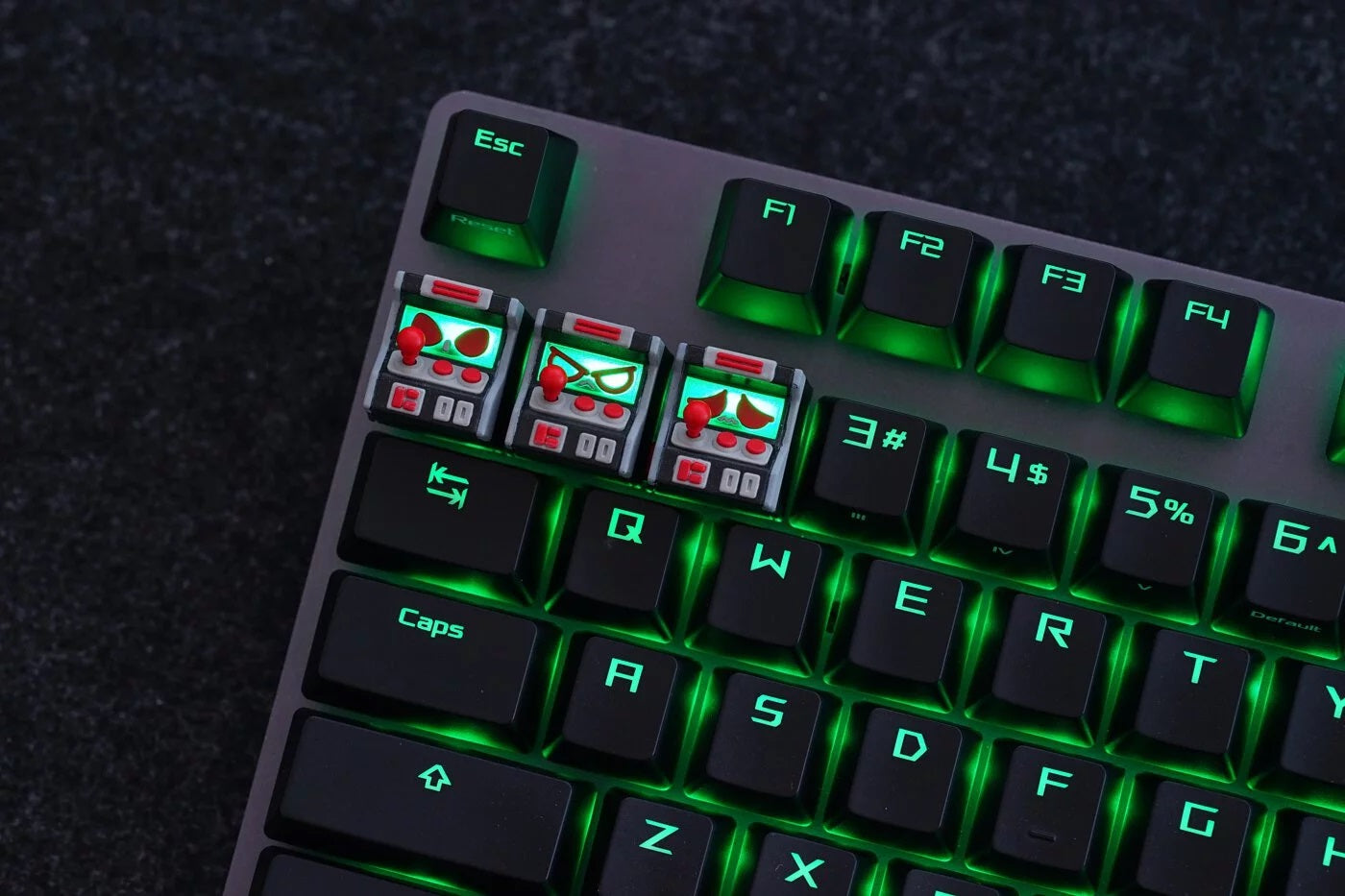 Hot Keys Project HKP Error Angry Black Grey Red Artisan Keycap