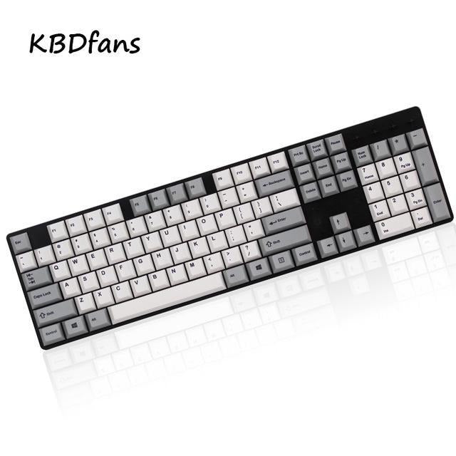 KBDFans White 104 Key Cherry Profile Dye Sub PBT Keycap Set