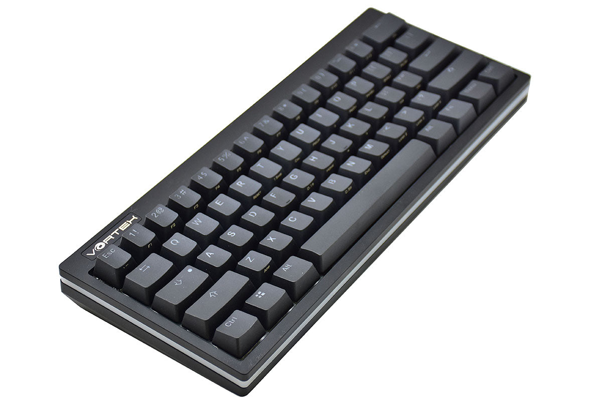 Vortex POK3R Black LE Frosted White Border RGB LED 60% Double Shot PBT Mechanical Keyboard