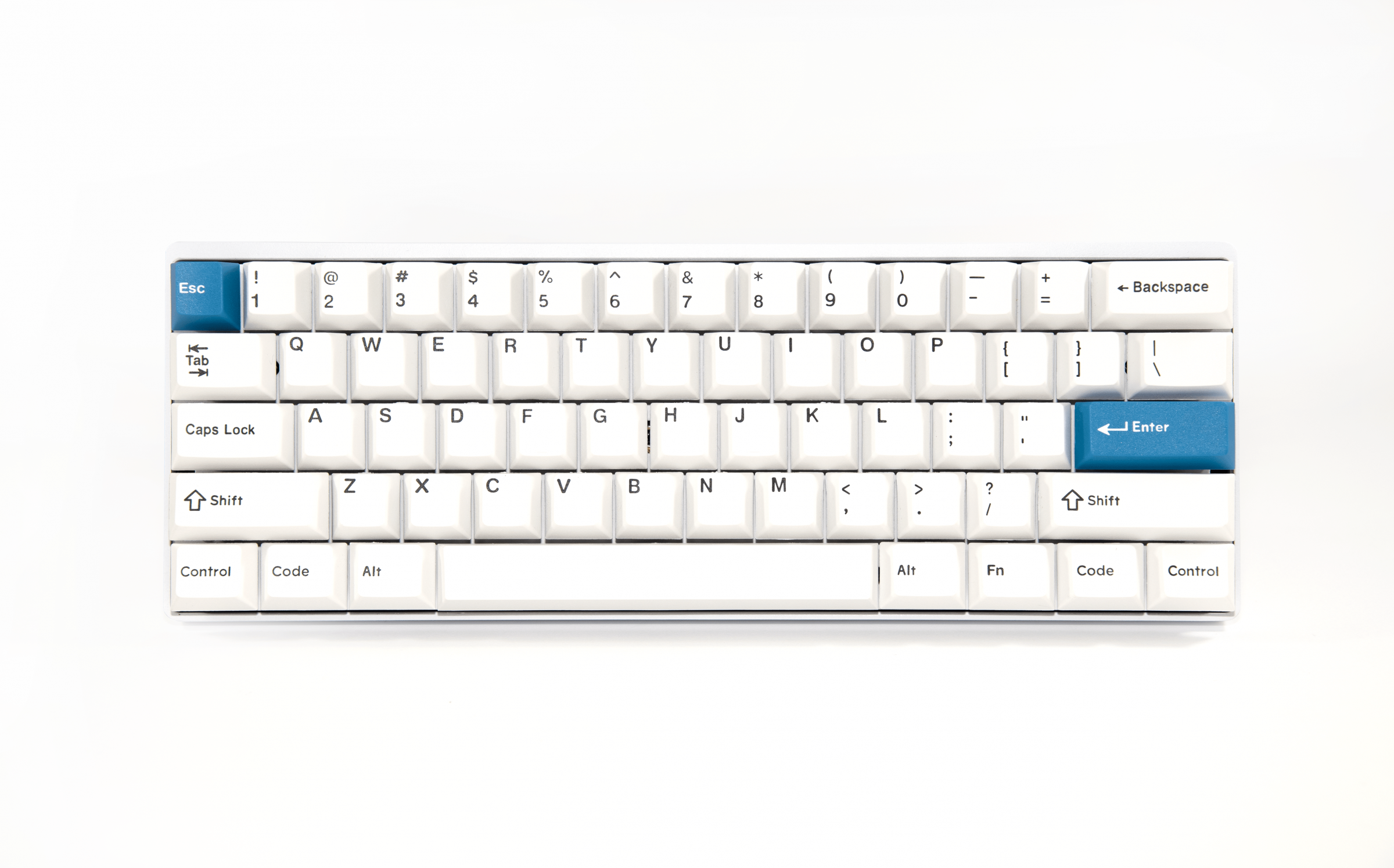 Vortex POK3R White Case 60% Double Shot PBT Mechanical Keyboard