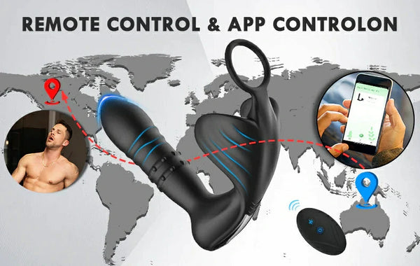 long distance app control prostate massager