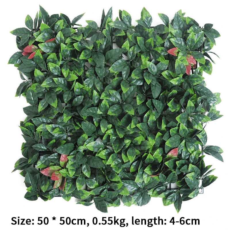 50x50CM 3D Artificial Plant Wall Panel Plastic Outdoor Green Lawn Backdrop