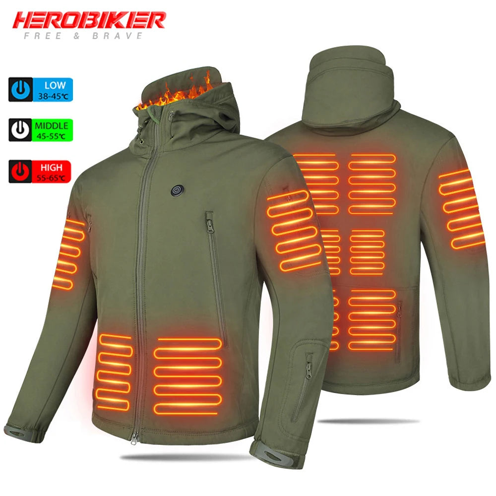 Heated Jacket Winter Hooded