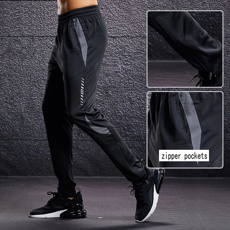 Men Sport Pants with Zipper Pockets