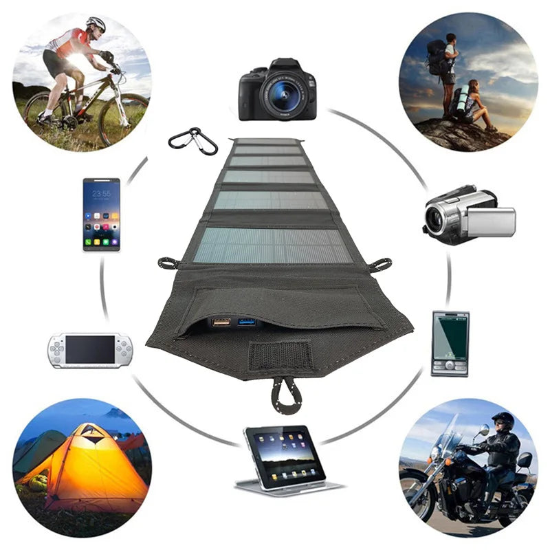 4-fold 500W Foldable  Portable Solar Panel charger USB 5V DC