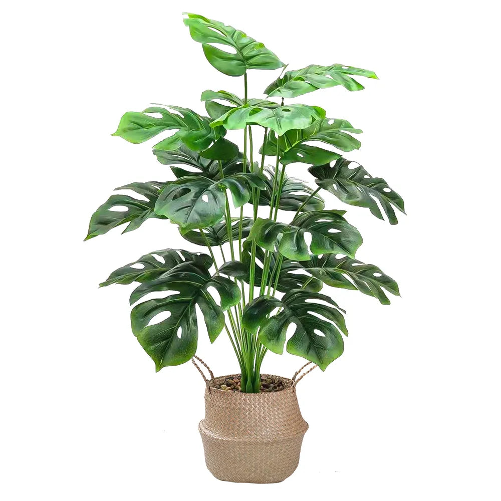 70cm 18 Forks Large Artificial Monstera Plants Fake Palm Tree
