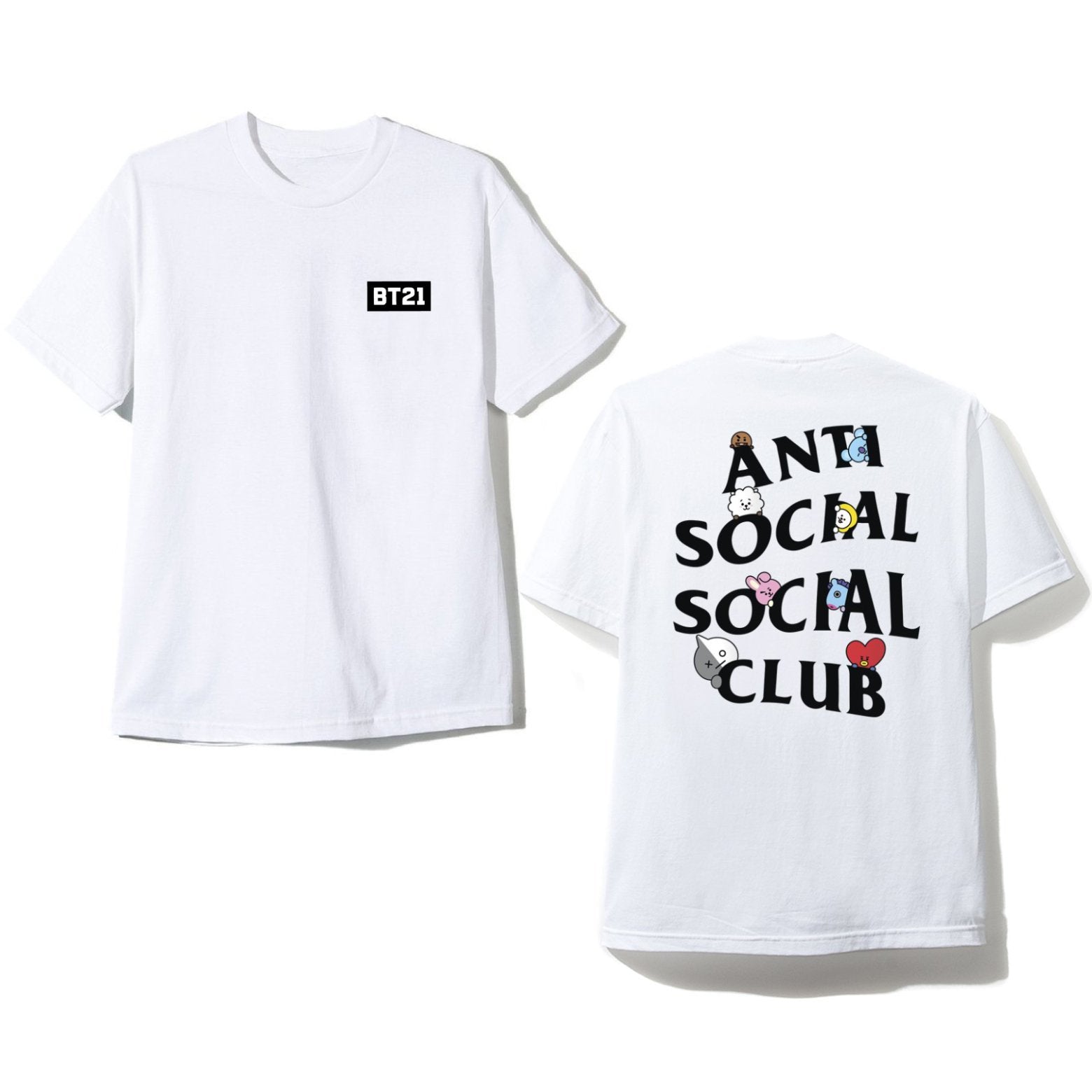 BTS x BT21 Anti Social Social Club Peekaboo T-Shirt