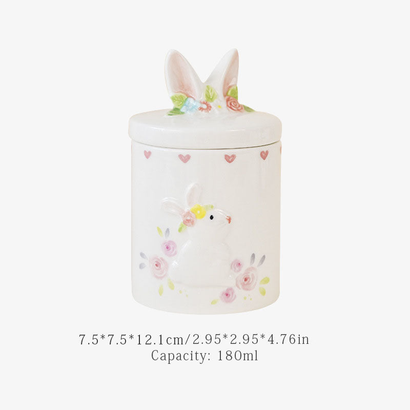 Pink Bunny Paradise Series Storage Jar