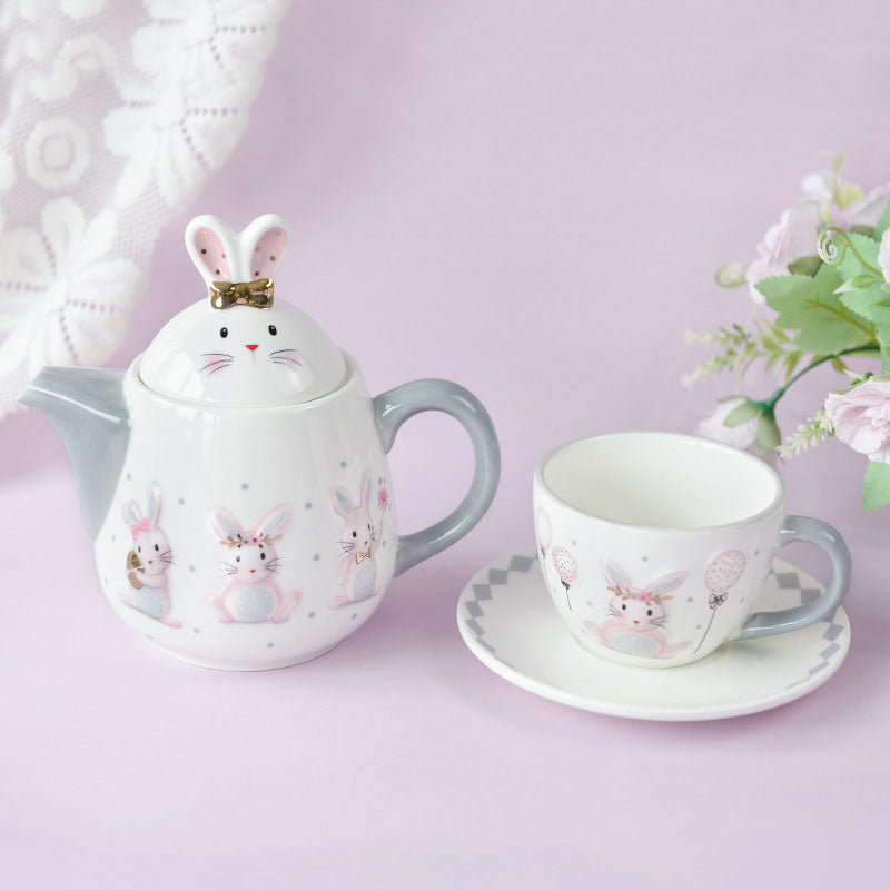 Sweet Bunny Dream Series Cup Saucer And Teapot