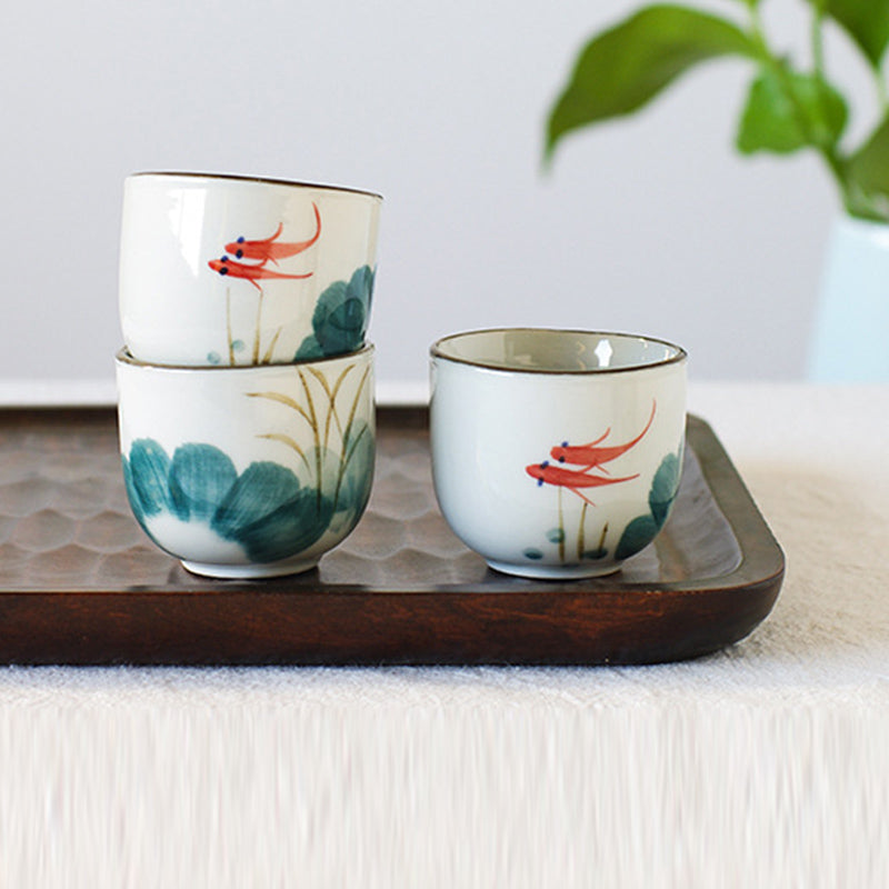 Koi Pond Sake Cup And Flask Set