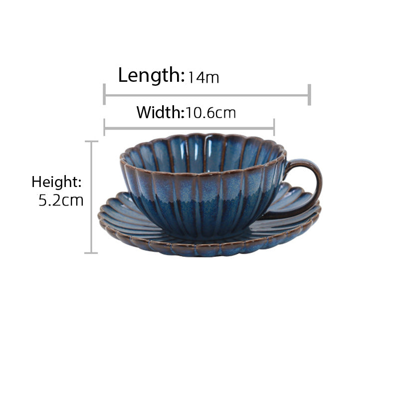 Ocean Blue Series Cups And Saucers Set