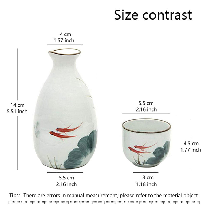 Koi Pond Sake Cup And Flask Set