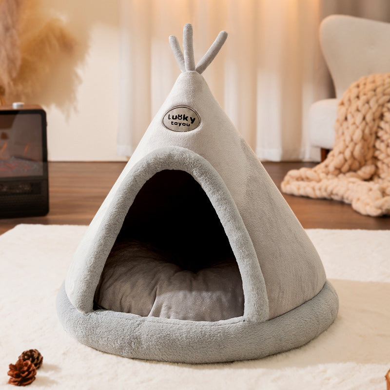 Dog Bed in Cozy Nest Design for Small Dogs and Cats Pet Bed in Tent Teepee Design