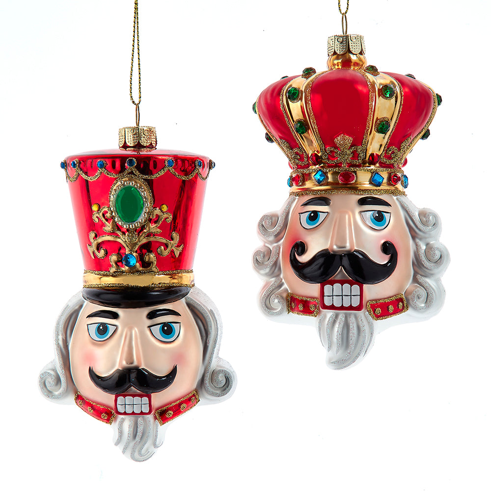 Nutcracker and King Head Ornaments 4.5