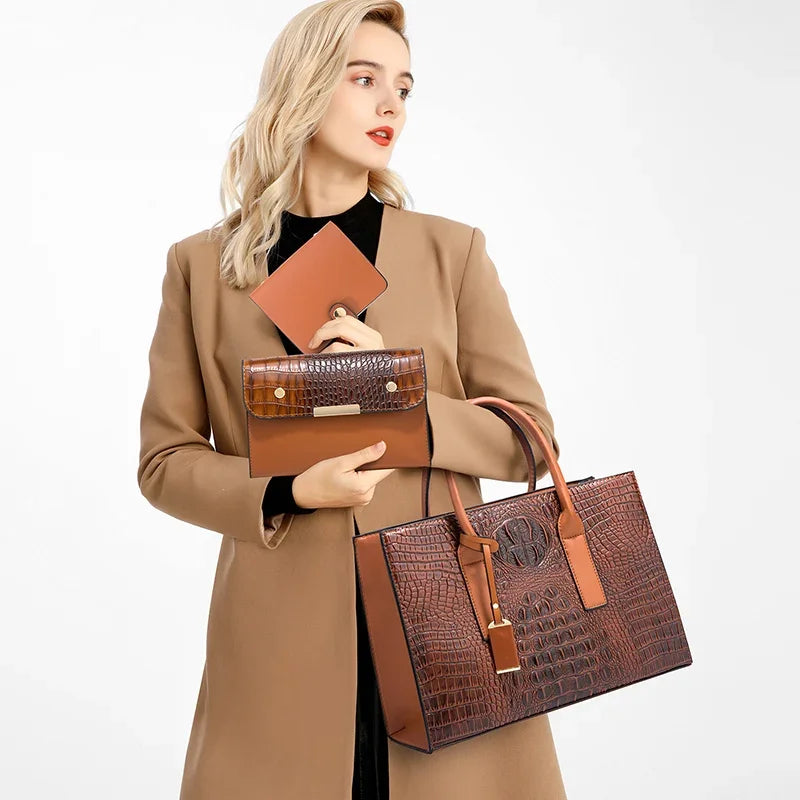 Luxurious Crocodile Pattern Handbag for Fashion-forward Women