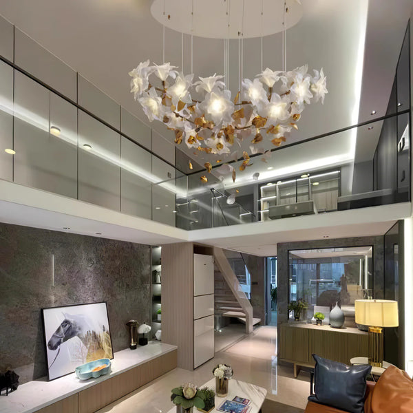 Lustre à fleurs flottantes W