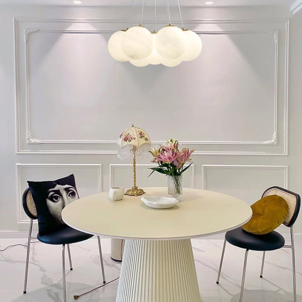 Lustre à bulles de verre, éclairage de salle à manger