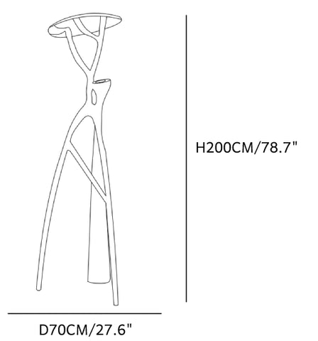 Lampadaire debout humain CAD D70*H200CM