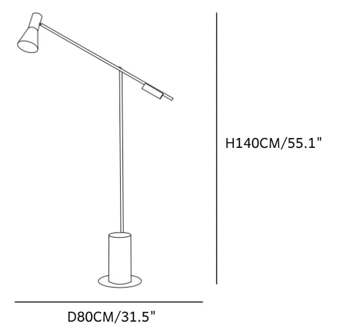 Metro Marble Floor Lamp CAD D80*H140CM