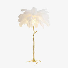 Struisvogelveren vloerlamp