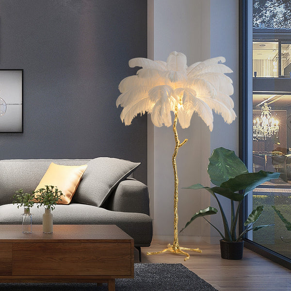 Luxury feather sale floor lamp