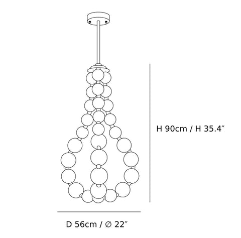 Parelketting kroonluchter 3J CAD 1