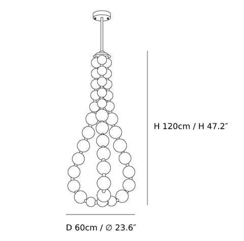 Parelketting kroonluchter 3J CAD 1