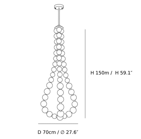 Parelketting kroonluchter 3J CAD 1