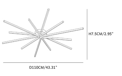 Draaibare staaf plafondlamp CAD D110*H7.5CM