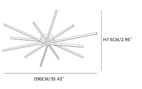 Draaibare staaf plafondlamp CAD D90*H7.5CM