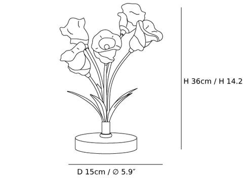 Lampe de table tulipe CAD 5H