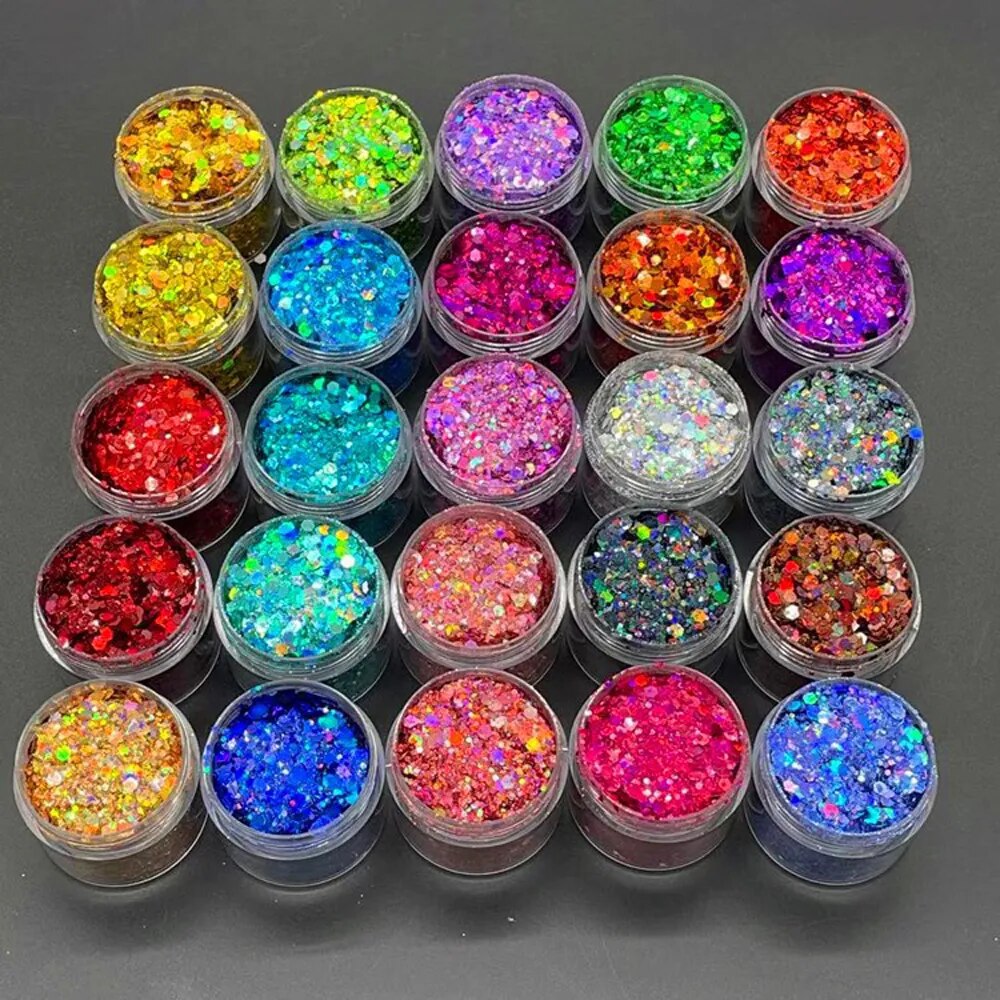 24 Colors Holographic Chunky Glitter