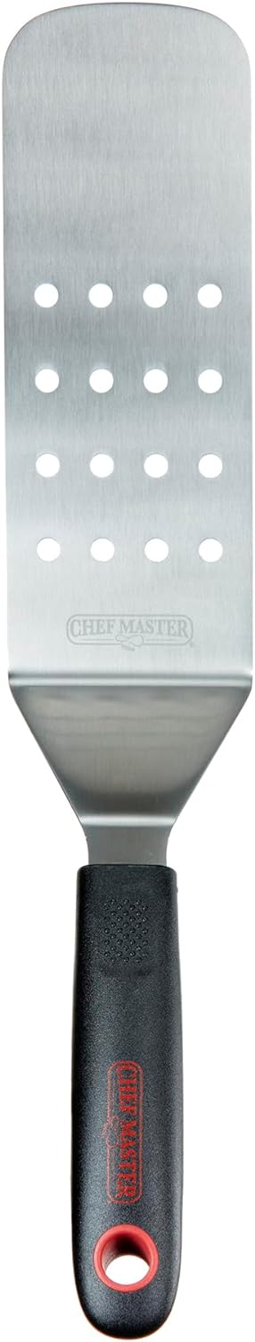 Chef Master 90285 Stainless Steel Perforated Flexible High Heat Turner 7.6