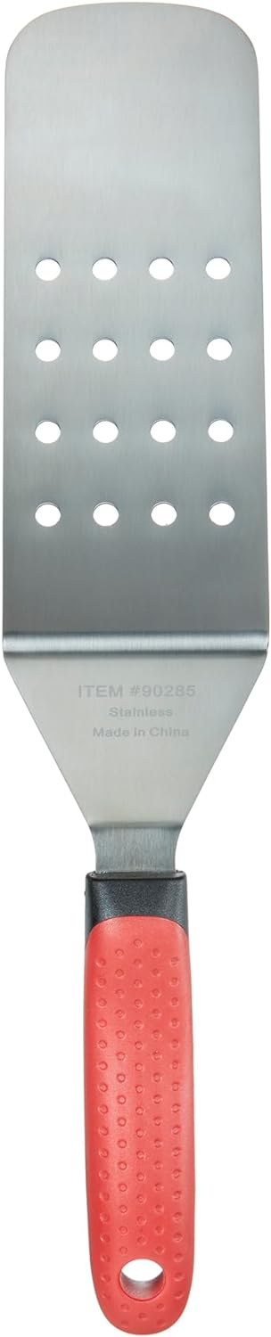 Chef Master 90285 Stainless Steel Perforated Flexible High Heat Turner 7.6