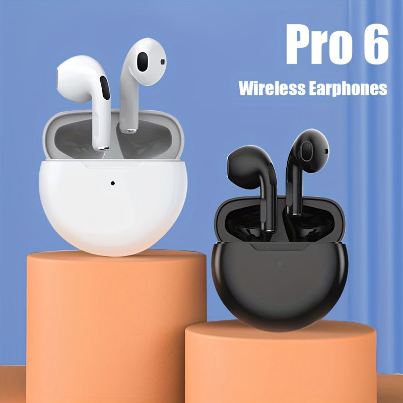 New Pro 6 Tws Waterproof In-Ear Hi-fi Stereo Wireless Earbuds Sports Life Headphones Air Pro 6 Gaming Headset For Iphone Android Ios, Earphones As Gift For Women Kids Children Men Adults