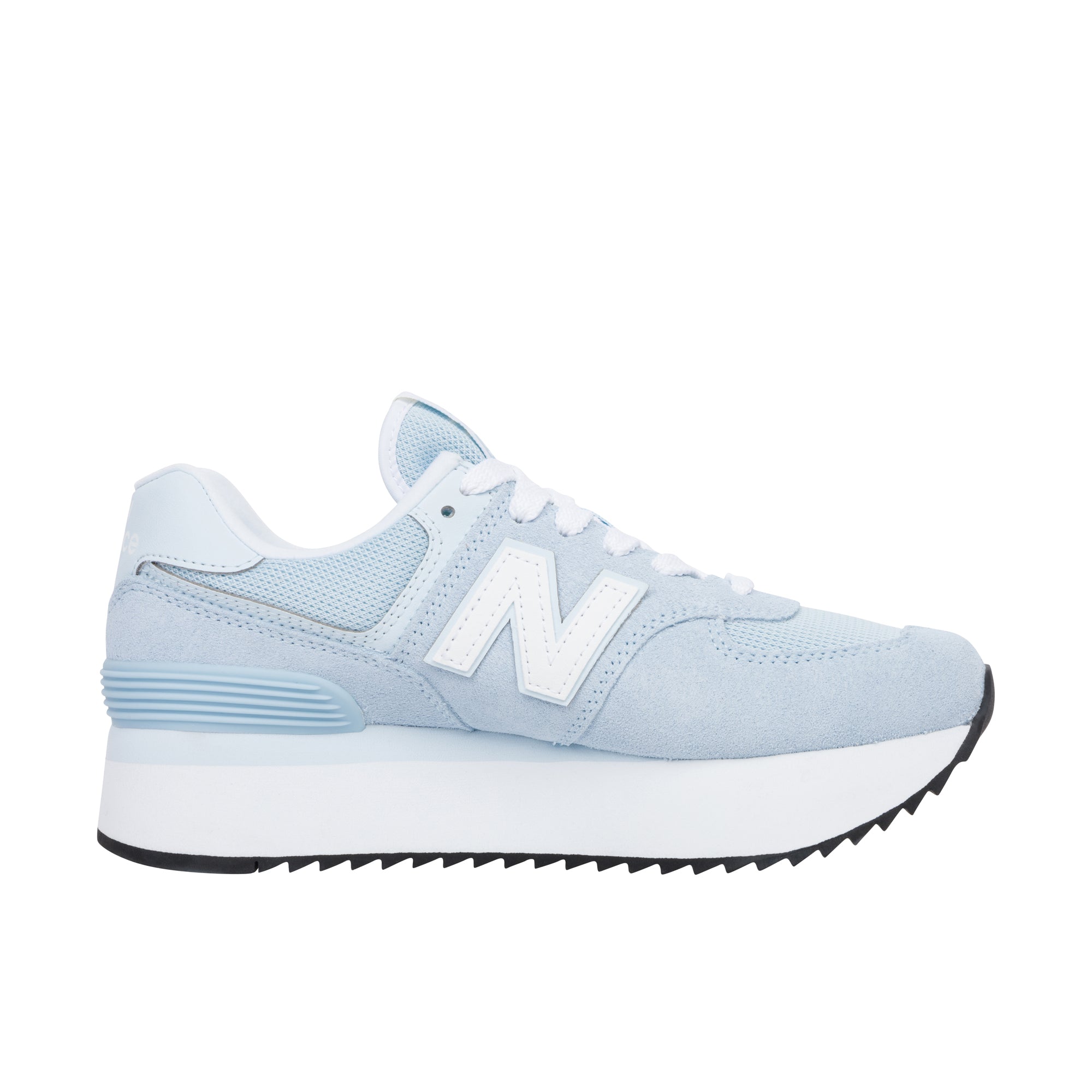 New Balance Womens 574+ Light Chrome Blue/Quarry Blue/White