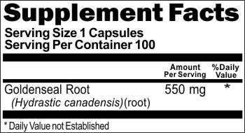 50% off Price Goldenseal Root 550mg 100 or 200 Capsules 1 or 3 Bottle Price