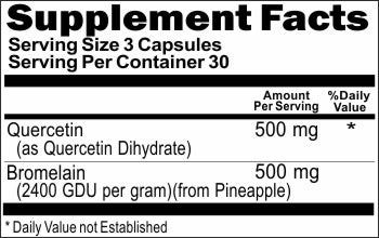 50% off Price Quercetin & Bromelain 500mg 90 or 180 Capsules 1 or 3 Bottle Price