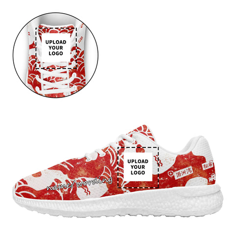 柔性定制个性化打印设计跑鞋时尚中国莆田妈祖特色主题运动鞋红白色BLD2-23023007 定制logo品牌名