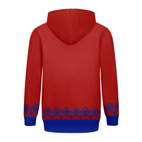 个性定制打印Logo中国莆田特色妈祖文化主题男女同款连帽衫外套红蓝色YW045-2306021-2