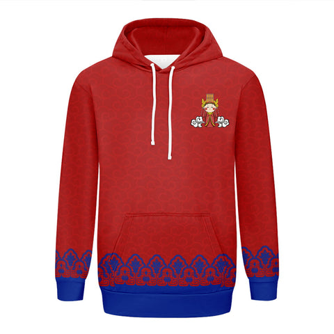 个性定制打印Logo中国莆田特色妈祖文化主题男女同款连帽衫外套红蓝色YW045-2306021