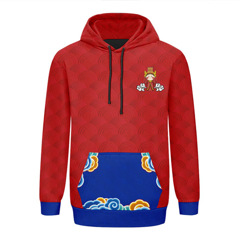 定制打印Logo个性设计中国莆田特色妈祖文化主题男女同款连帽衫外套红蓝色YW045-2306013