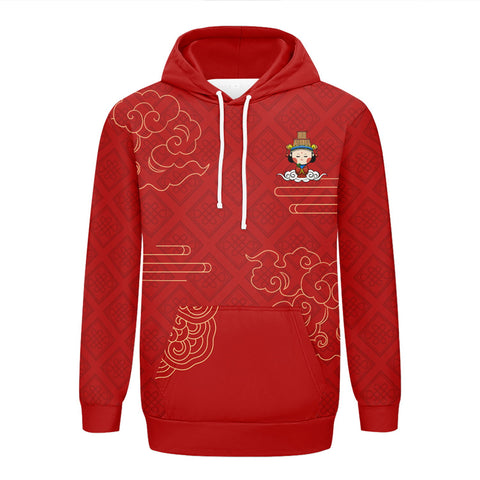 定制打印Logo个性设计中国莆田特色妈祖文化主题男女同款连帽衫外套红色YW045-2306018